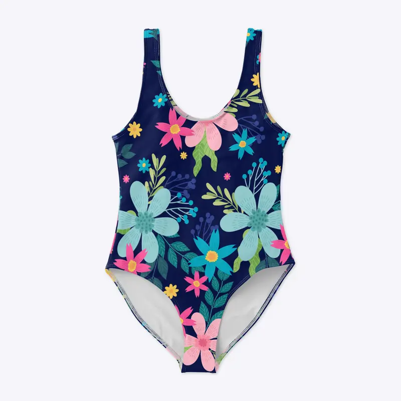 Floral Blue Swimsuit